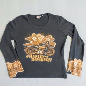 Harley-Davidson shirt women's size M black with graphic design crew neck